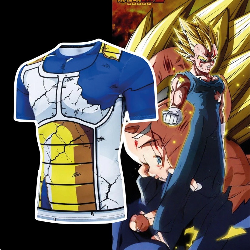 Dragon Ball Saiyan Armor - T-shirt traspirante aderente stampata in 3D