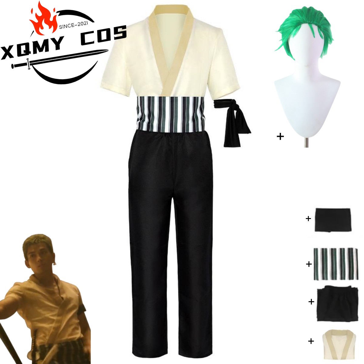 Kids Cosplay Anime - XqNew Anime Movie Roronoa Zoro Costume
