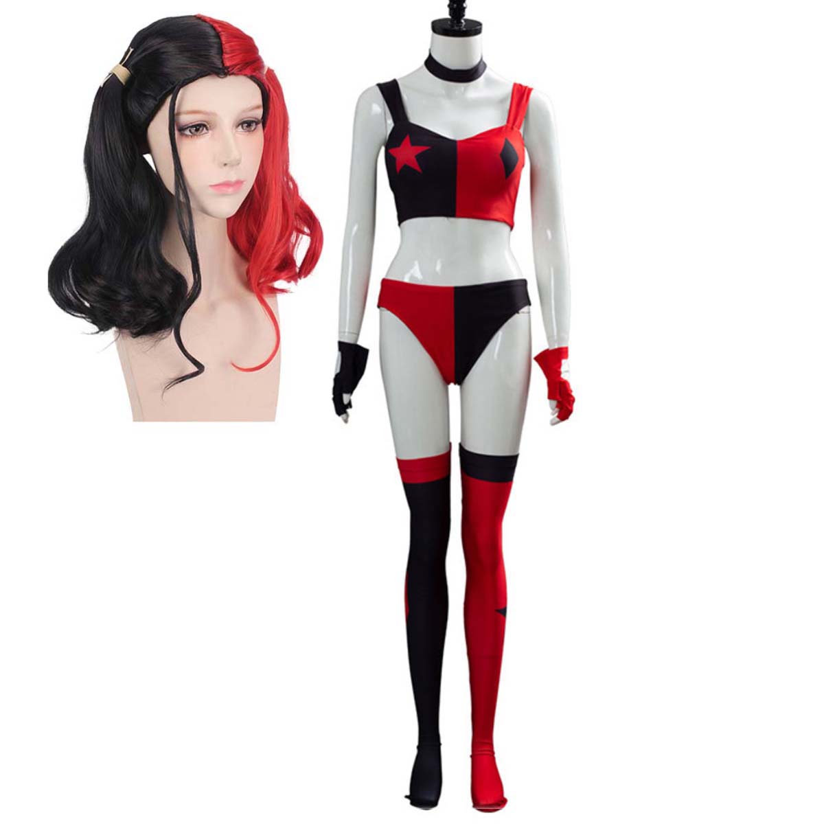 Anime Harley Quinn Cosplay - Costume o parrucca sexy da donna